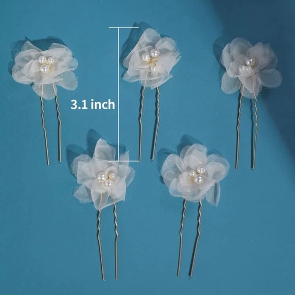 5pcs Wedding bridal hair pins flower faux pearl New  ✨✨?? main image 4